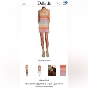 Gianni Bini x DANNIJO Twiggy Ombre Sequin Square Neck
Sleeveless Mini Dress